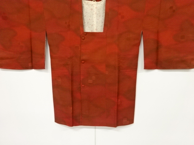 リサイクル　市松に抽象模様道行コート